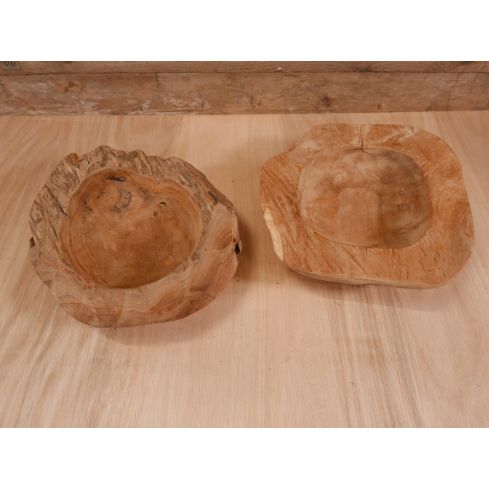  Teak houten bowl / (fruit) schaal Ø 34